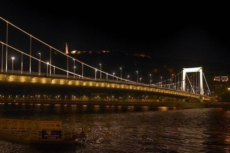 Elisabethbrücke und Gellertberg bei Nacht