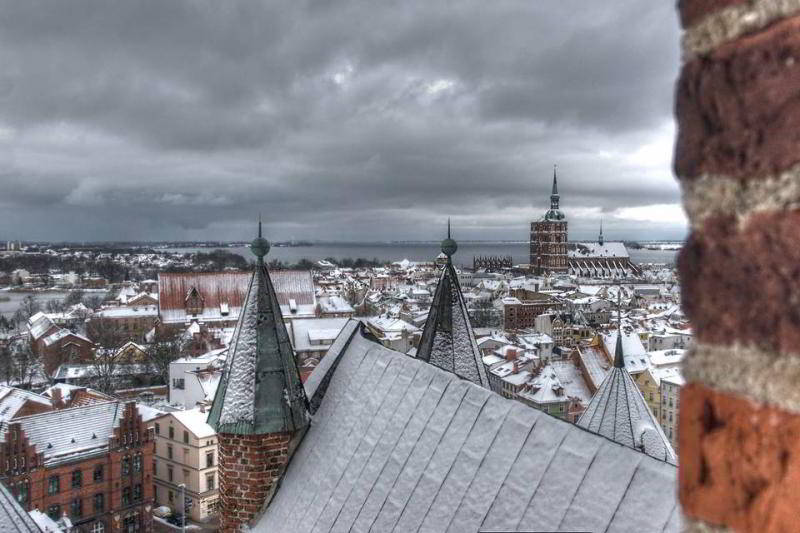 Winter in Stralsund - die Altstadt von oben