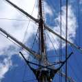 Fotografie: Takelage auf der Gorch Fock 1 in Stralsund