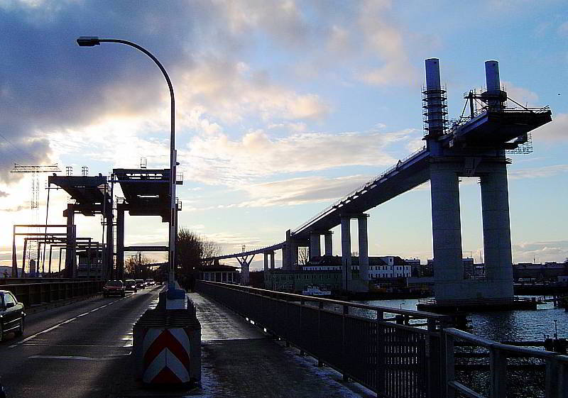 Größenvergleich Rügendamm und Rügenbrücke