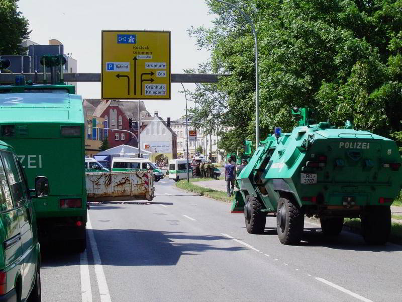 Barrikaden beim Bush-Besuch in Stralsund
