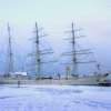 Fotografie: Gorch Fock im Winter in Stralsund