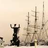 Fotografie: Die Gorch Fock im Eis